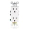 Faith Duplex Straight Blade Receptacle, 5-15R, 15 A, 125V AC, 2 Pole, 3 Wire, Grounded SSRE1-WH-10 - alternate 1